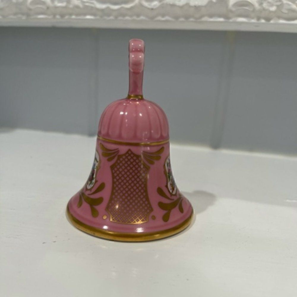 Pink Gold Hand Bell Hand Painted - Picture 2 of 6